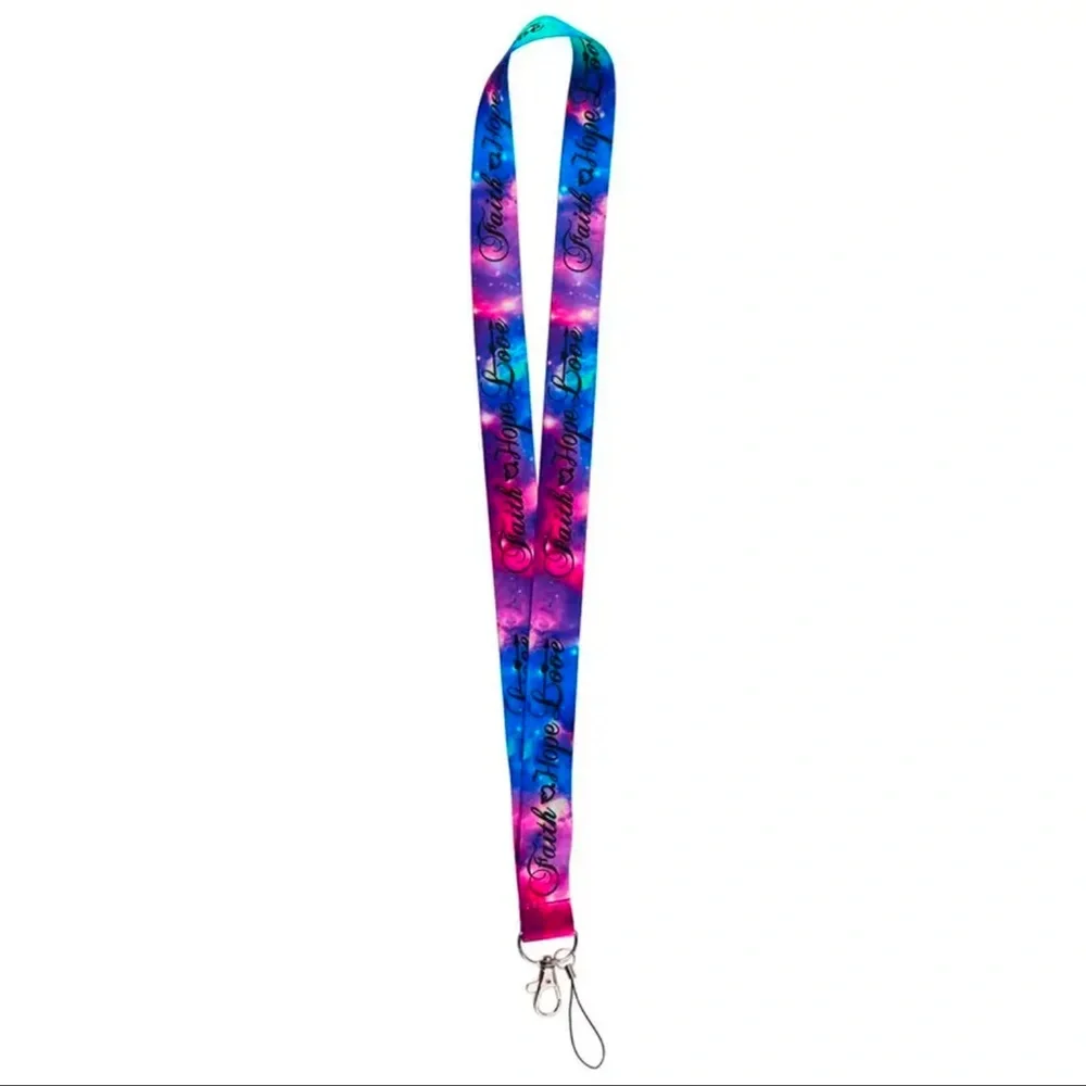 Lanyard For Keys, Keychain, Badge Holder, 1 pc, NEW, Colorful 🎁 “FAITH HOPE LOVE